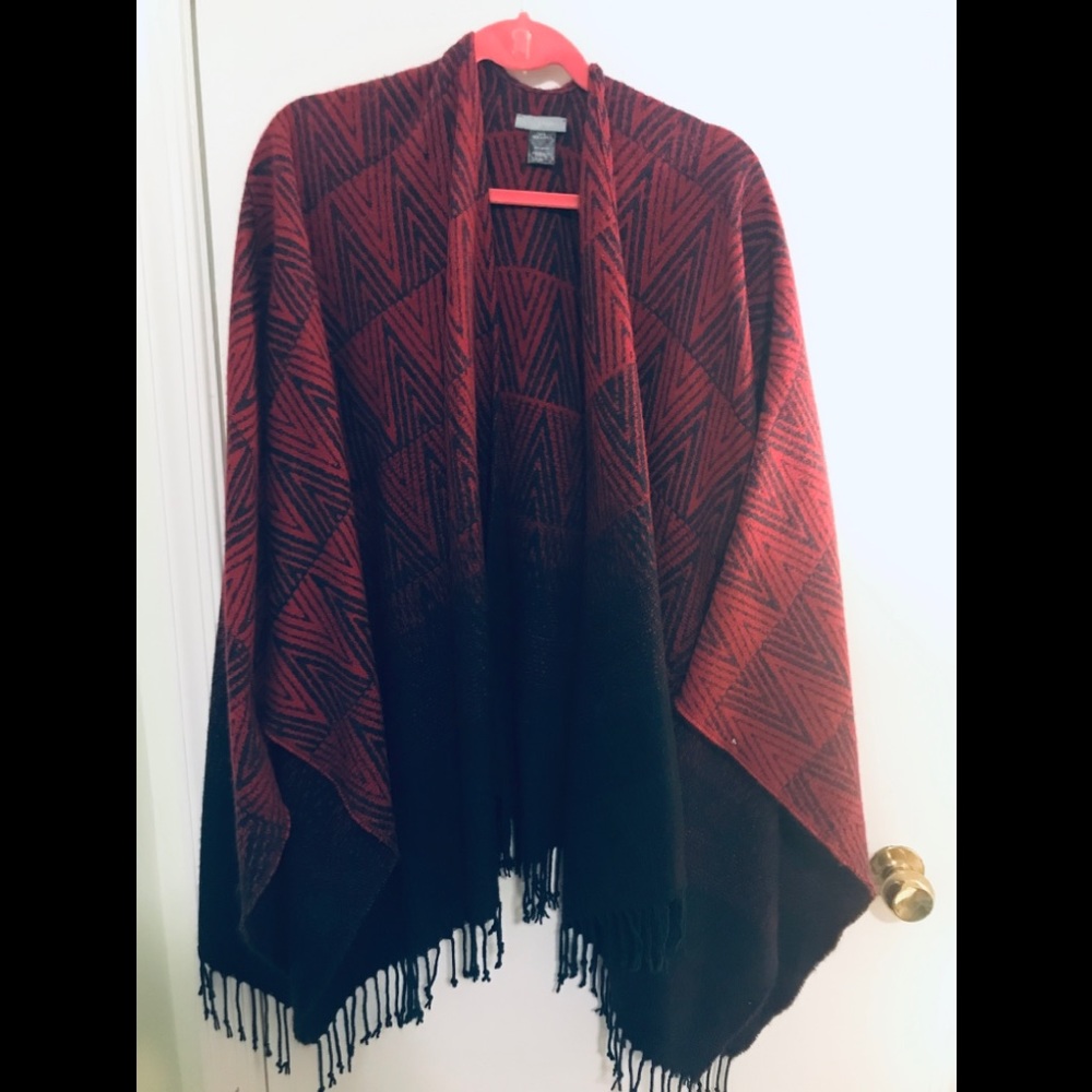 Octavia pink and navy drape cardigan sweater